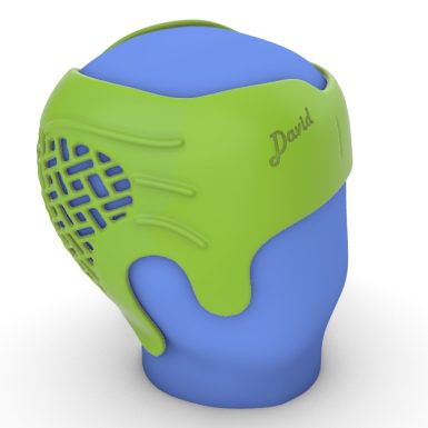 Custom helmet for an infant with plagiocephaly or brachiocephaly. Generated procedurally from 3D scan of the patients head and design curves (in collaboration with Calvaria, Canada)